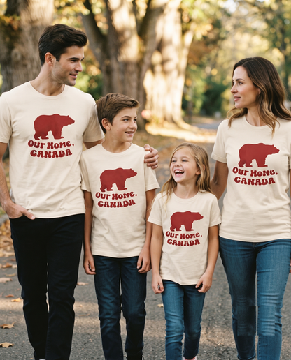 Our Home Canada Shirt, Custom Bear Sweatshirt, Retro Canadian Hoodie, Personalized Canada Day Tee