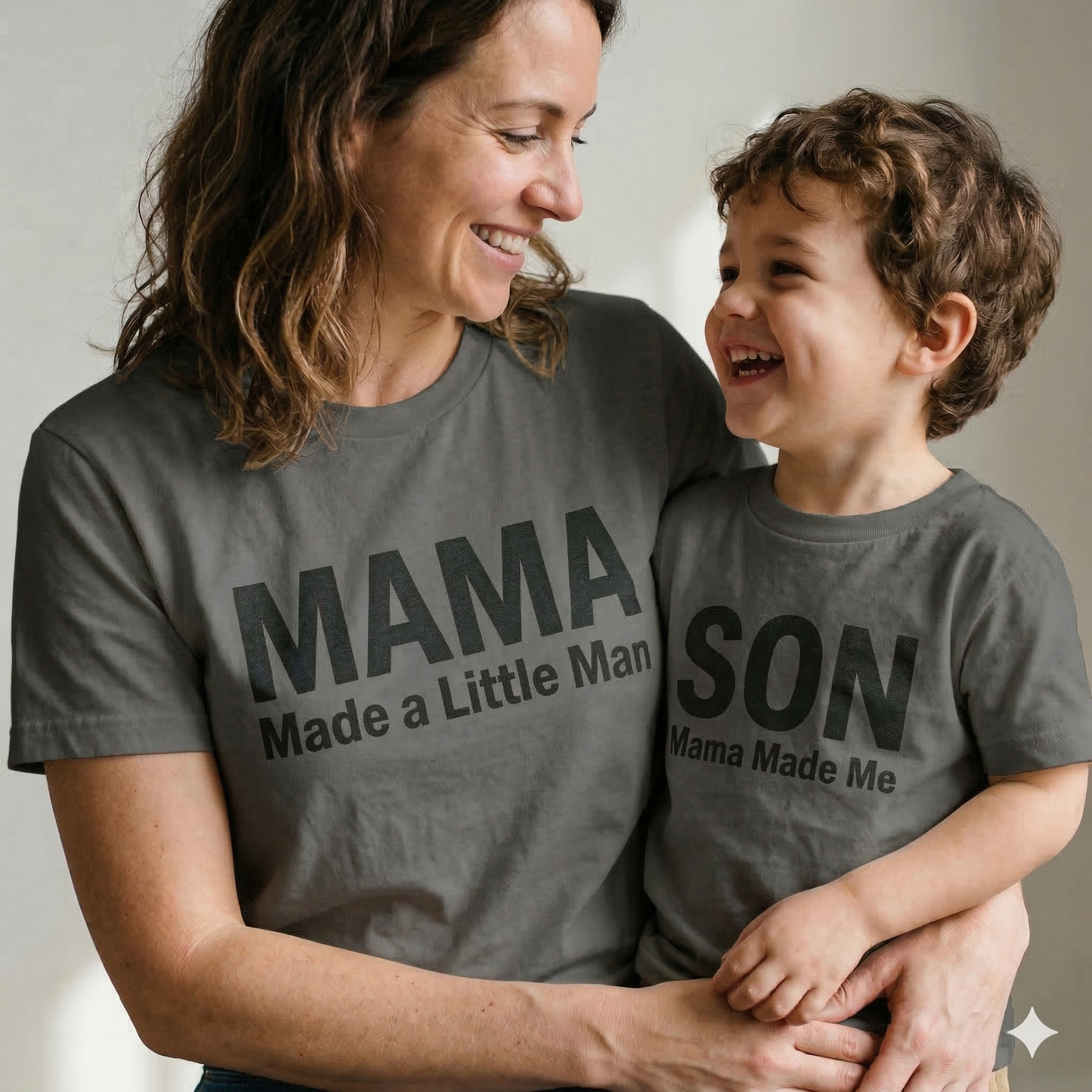 Mama Made a Little Man Matching Shirt Set | Mother and Son Outfits | Mama Made Me Shirt | Funny Boy Mom Gift| First Birthday Gift | Set of 2