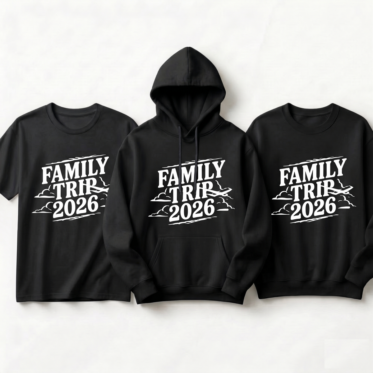 Custom Family Trip 2026 Shirts, Matching Airplane Travel Hoodie, Personalized Family Vacation Crewneck, Custom Family Reunion Sweatshirt