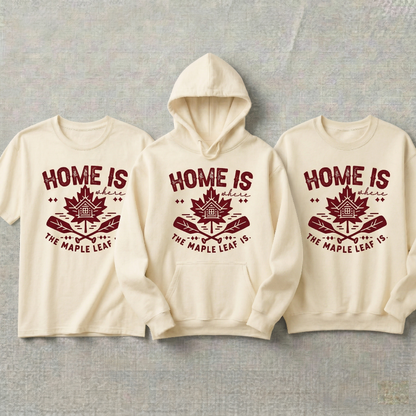 Custom Canada Maple Leaf Hoodie and Sweatshirt, Home is Where the Maple Leaf Is Shirt, Canadian Pride Apparel, Vintage Canada Gift