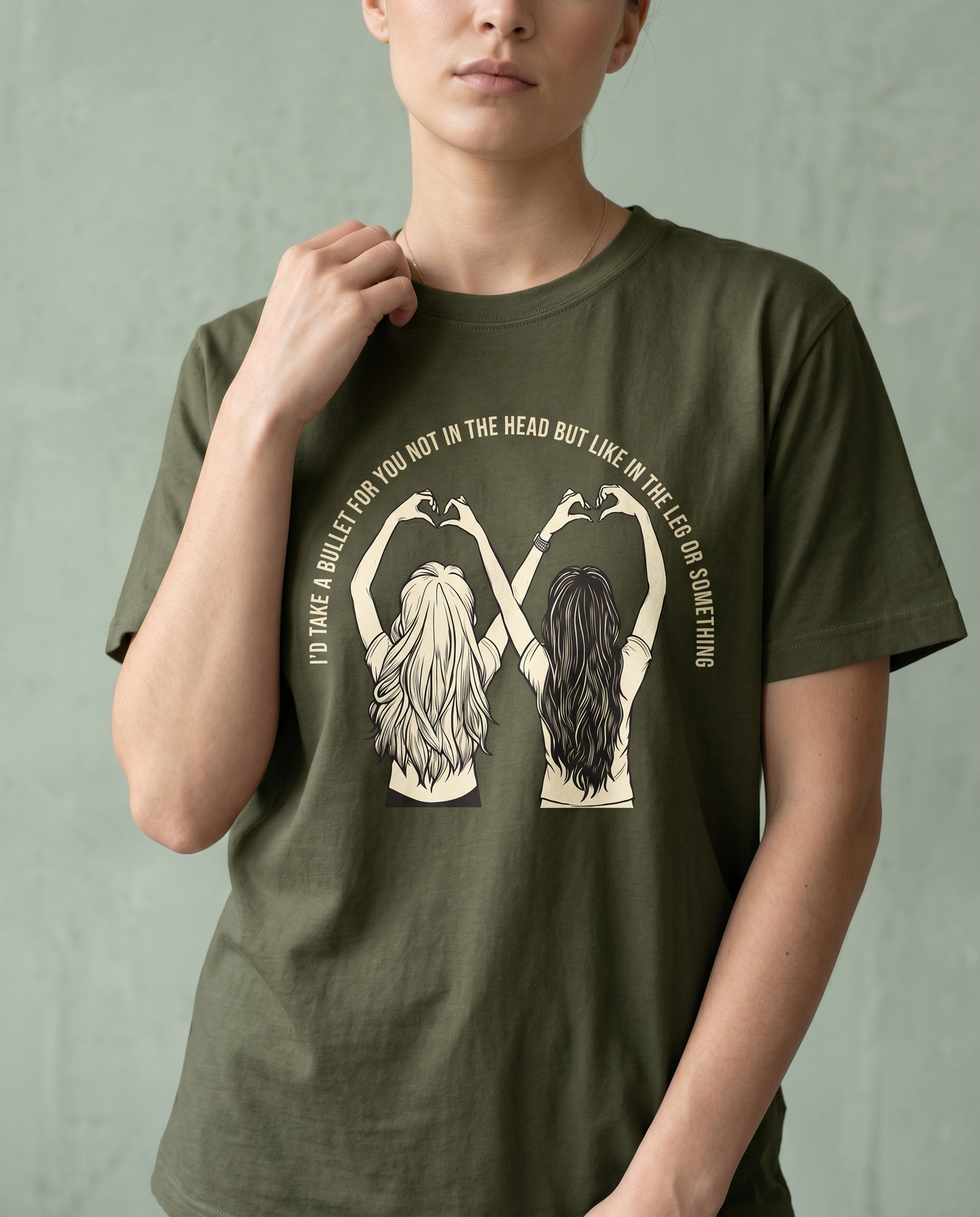 Custom Friend T-Shirt, Minimalist Line Art Bestie Apparel