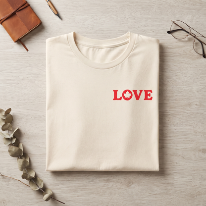 Custom Canada Love Shirt, Minimalist Maple Leaf Hoodie, Personalized Apparel