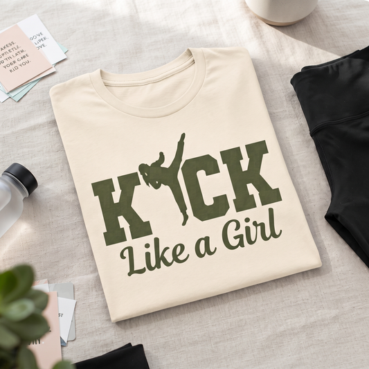 Kick Like a Girl Shirt, Martial Arts T-shirt, Custom Karate Sweatshirt, Taekwondo Hoodie, Personalized Girl Power Tee