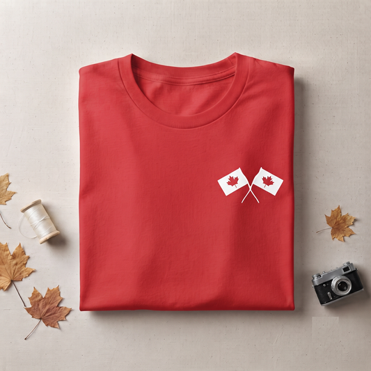Custom Crossed Canada Flags Shirt, Hoodie, Sweatshirt, Canadian Souvenir Apparel