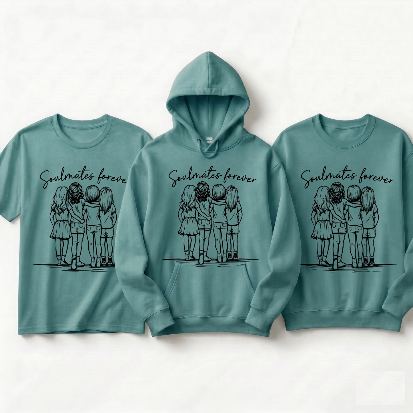 Soulmates Forever Besties Squad Hoodie, Custom Friendship Apparel, Bachelorette Party Shirt