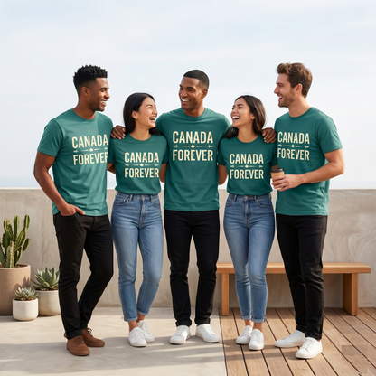 Custom Canada Forever T-Shirt | Personalized Canadian Pride Tee, Custom Name Canada Shirt, Retro Maple Leaf Fleur-de-lis Unisex Graphic Top