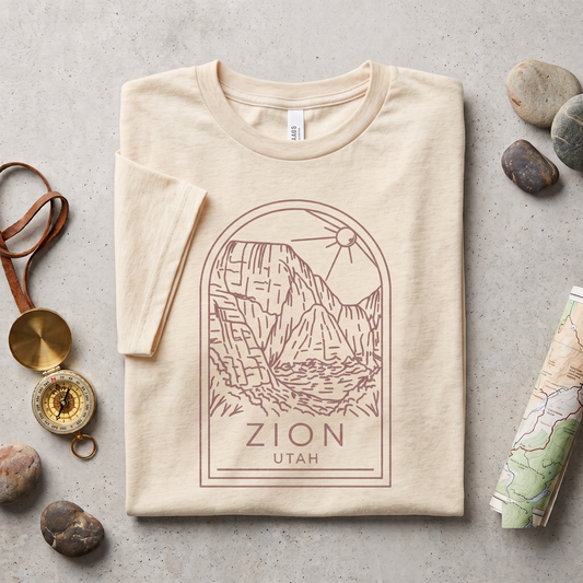 Custom Zion National Park Shirt, Vintage Zion Utah Sweatshirt, Minimalist Mountain Hoodie