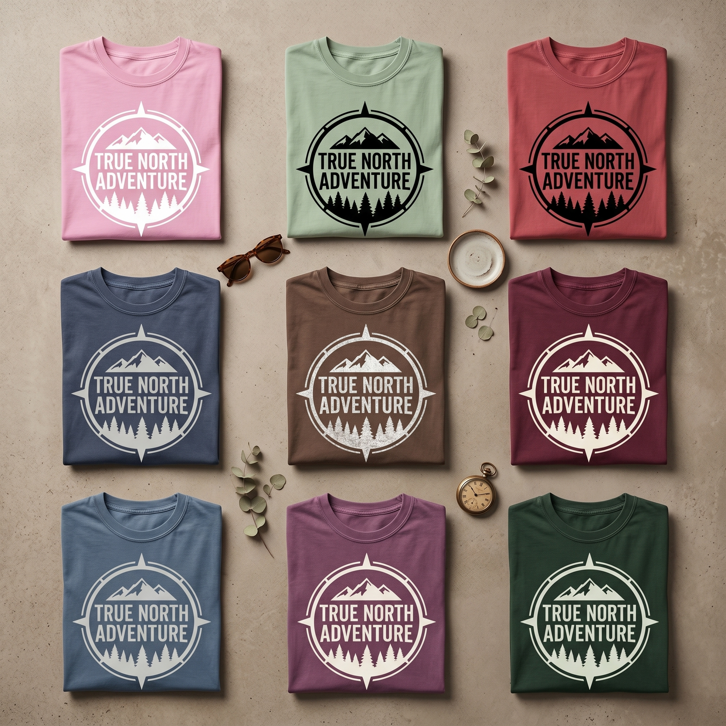 Custom True North Adventure Shirt, Personalized Hiking T-Shirt, Mountain Graphic Tee for Nature Lovers, Camping Apparel, Outdoorsy Gift