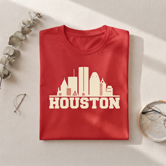 Custom Houston Skyline Shirt, Retro Houston Sweatshirt, Vintage Houston Texas Hoodie, Personalized Houston Souvenir Gift