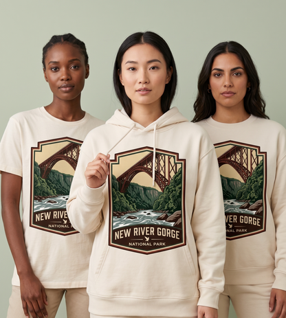 New River Gorge National Park Shirt, Vintage West Virginia Bridge Hoodie, Custom Whitewater Rafting Sweatshirt, Retro National Park Gift