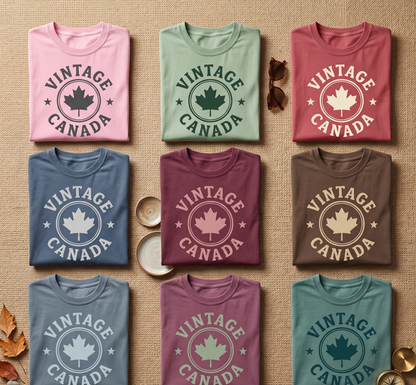 Custom Vintage Canada Shirt, Retro Collegiate Maple Leaf Tee, Personalized Canada Day T-Shirt, Varsity Style Canadian Pride Apparel