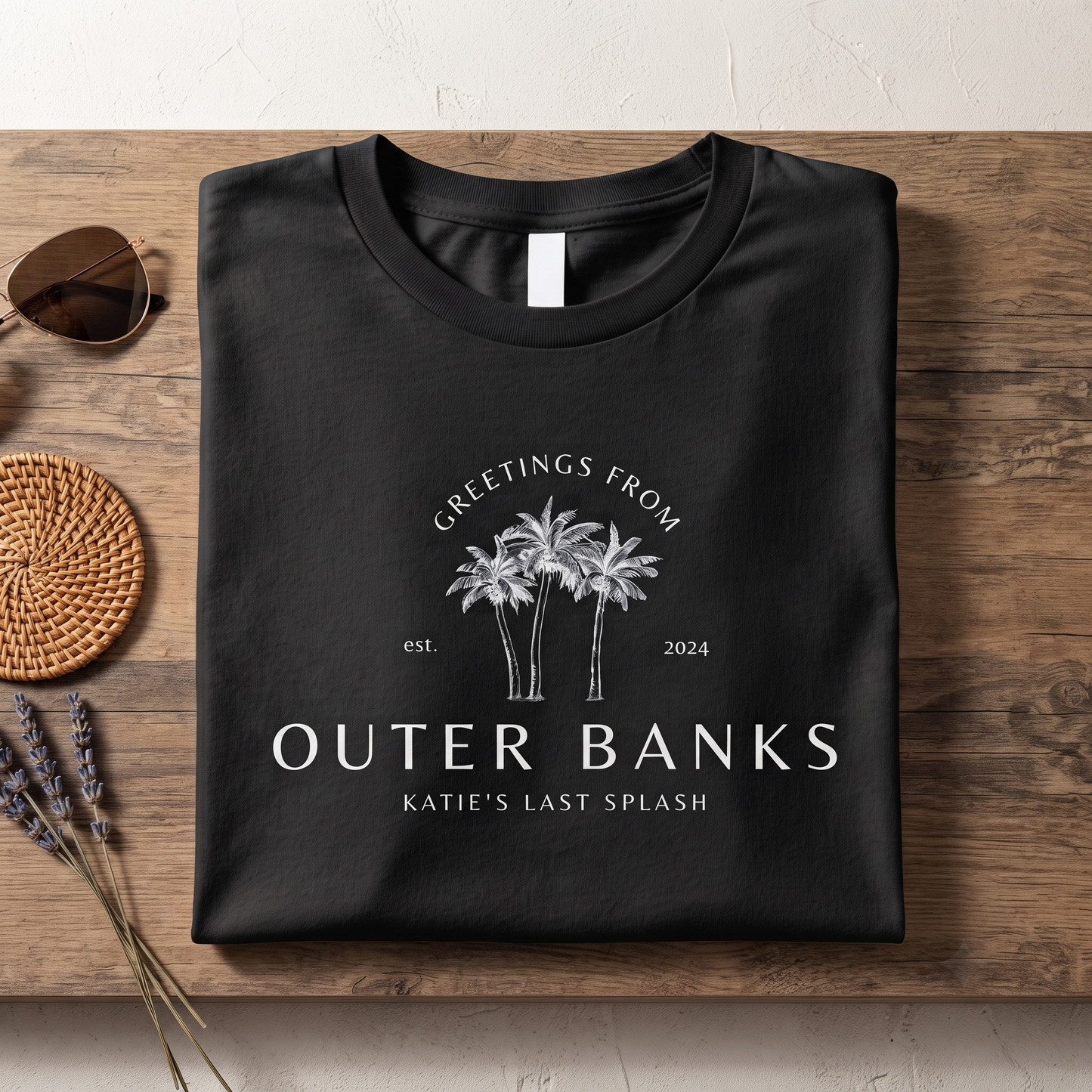 Custom Outer Banks Bachelorette Shirt, Greetings From Beach Vacation Sweatshirt, Palm Tree Girls Trip Hoodi