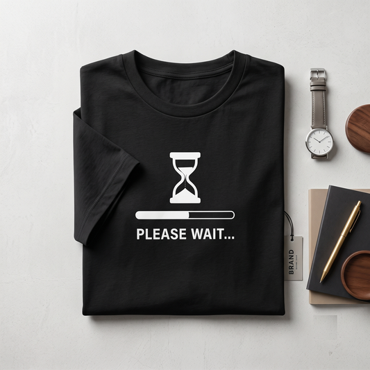 Please Wait Shirt, Funny Loading Progress Sweatshirt, Hourglass Minimalist Hoodie, Personalized Custom Text Tee, Funny Sarcastic Shirt