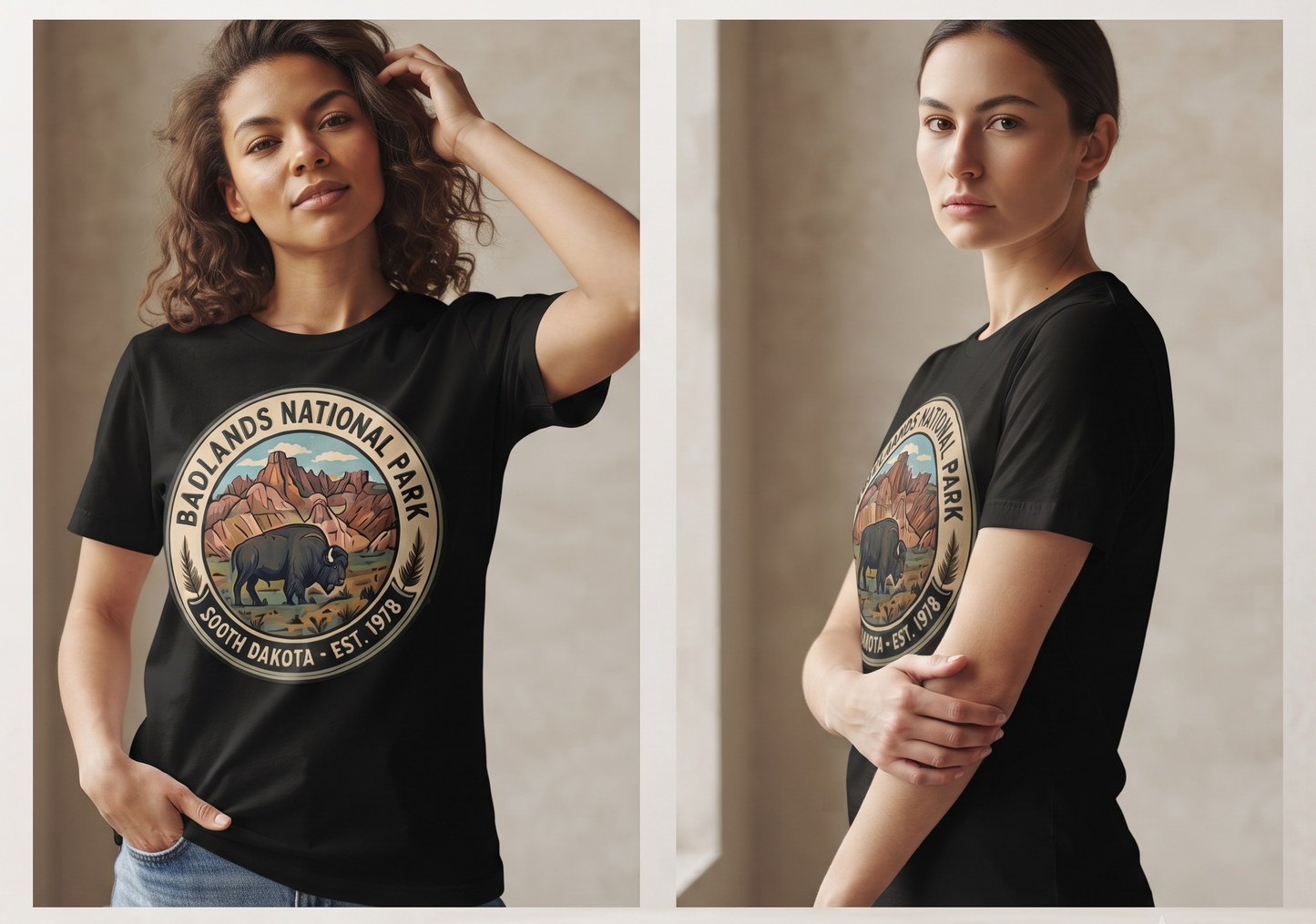 Custom Badlands National Park Bison Shirt, Retro South Dakota Graphic Tee