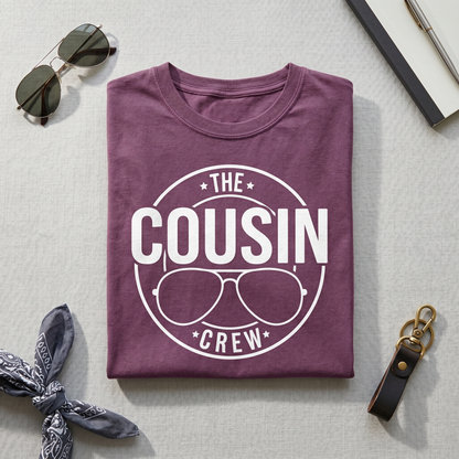 Custom Cousin Crew Shirt, Matching Family Reunion Hoodies, Personalized Sunglasses Cousin Crew Sweatshirt, Family Vacation Tees