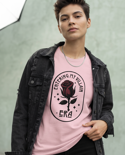 Custom Entering My Villain Era Shirt, Dark Romance Rose Sweatshirt, Retro Gothic Flower Hoodie