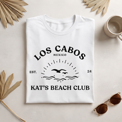 Custom Los Cabos Bachelorette Shirt, Beach Club Vacation Sweatshirt, Sunset Birds Ocean Waves Hoodie