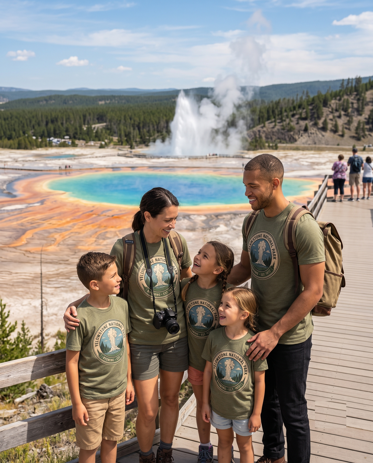 Custom Yellowstone National Park Shirt, Retro Wyoming Sweatshirt, Vintage Geyser Hoodie, Personalized Nature Gift