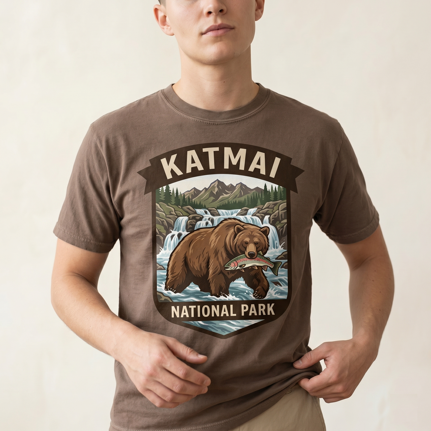 Katmai National Park Brown Bear Shirt, Alaska Bear Hoodie, Vintage Grizzly Bear Sweatshirt, Custom National Park Gift, Retro Nature Apparel