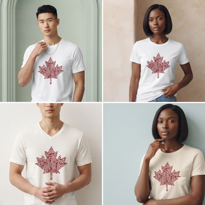 Custom Fingerprint Maple Leaf Shirt, Hoodie, Sweatshirt, Canadian Pride Apparel