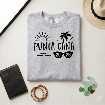Punta Cana 2026 Sweatshirt, Dominican Republic Beach Vacation Crewneck