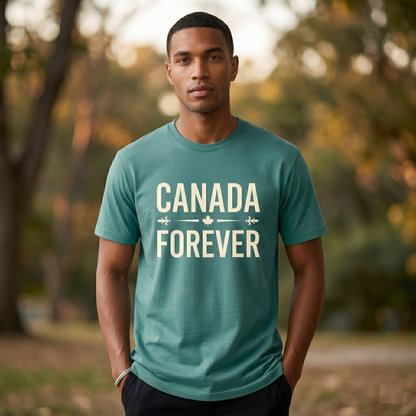 Custom Canada Forever T-Shirt | Personalized Canadian Pride Tee, Custom Name Canada Shirt, Retro Maple Leaf Fleur-de-lis Unisex Graphic Top
