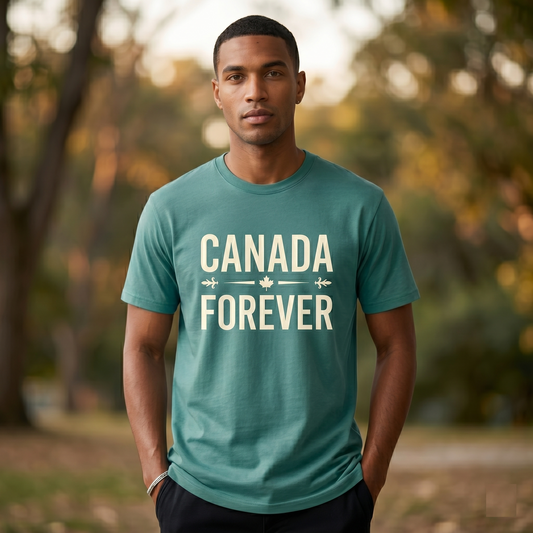 Custom Canada Forever T-Shirt | Personalized Canadian Pride Tee, Custom Name Canada Shirt, Retro Maple Leaf Fleur-de-lis Unisex Graphic Top