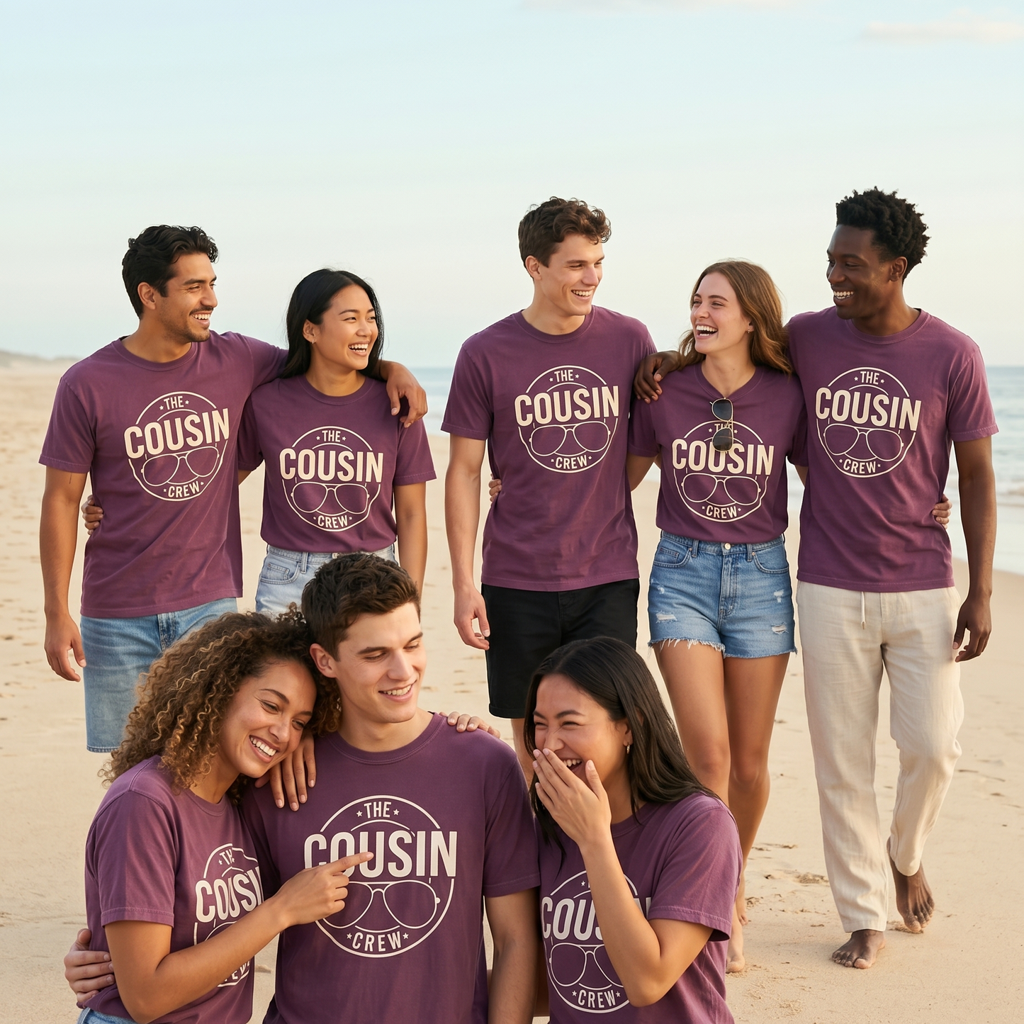 Custom Cousin Crew Shirt, Matching Family Reunion Hoodies, Personalized Sunglasses Cousin Crew Sweatshirt, Family Vacation Tees