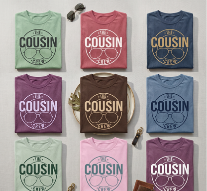 Custom Cousin Crew Shirt, Matching Family Reunion Hoodies, Personalized Sunglasses Cousin Crew Sweatshirt, Family Vacation Tees