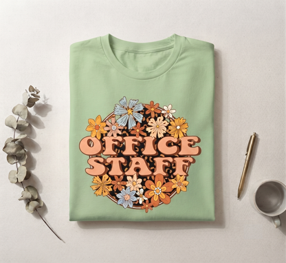 Office Staff Shirt, Retro Floral Office Crew Sweatshirt, Personalized Teacher Appreciation Hoodie, School Secretary Tee