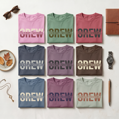 Custom Crazy Cousin Crew Shirt, Retro Matching Family Reunion Hoodie, Personalized Cousin Gift, Family Vacation Sweatshirt, Groovy Crewneck