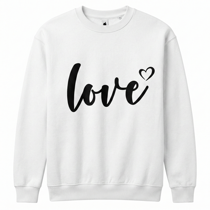 Minimalist Love Script T-Shirt, Hand-Lettered Heart Tee