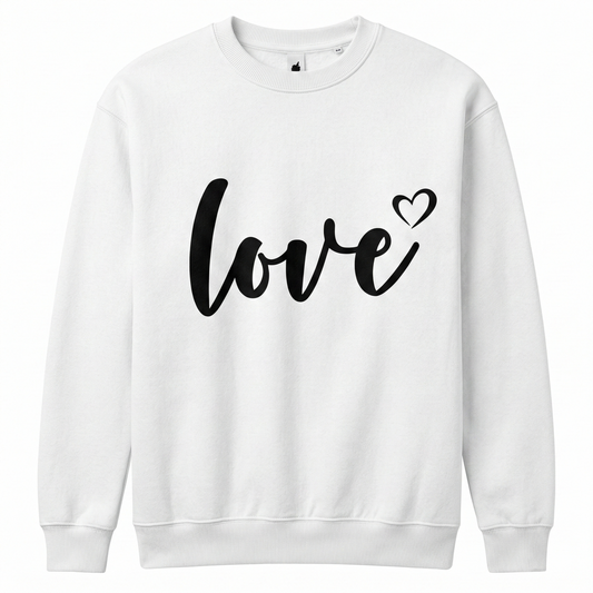 Minimalist Love Script T-Shirt, Hand-Lettered Heart Tee
