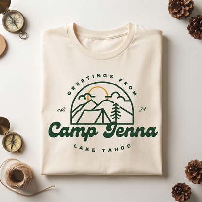 Custom Greetings From Camping Shirt, Custom Lake Tahoe Sweatshirt, Retro Camp Bachelorette Hoodie