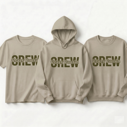 Custom Crazy Cousin Crew Shirt, Retro Matching Family Reunion Hoodie, Personalized Cousin Gift, Family Vacation Sweatshirt, Groovy Crewneck