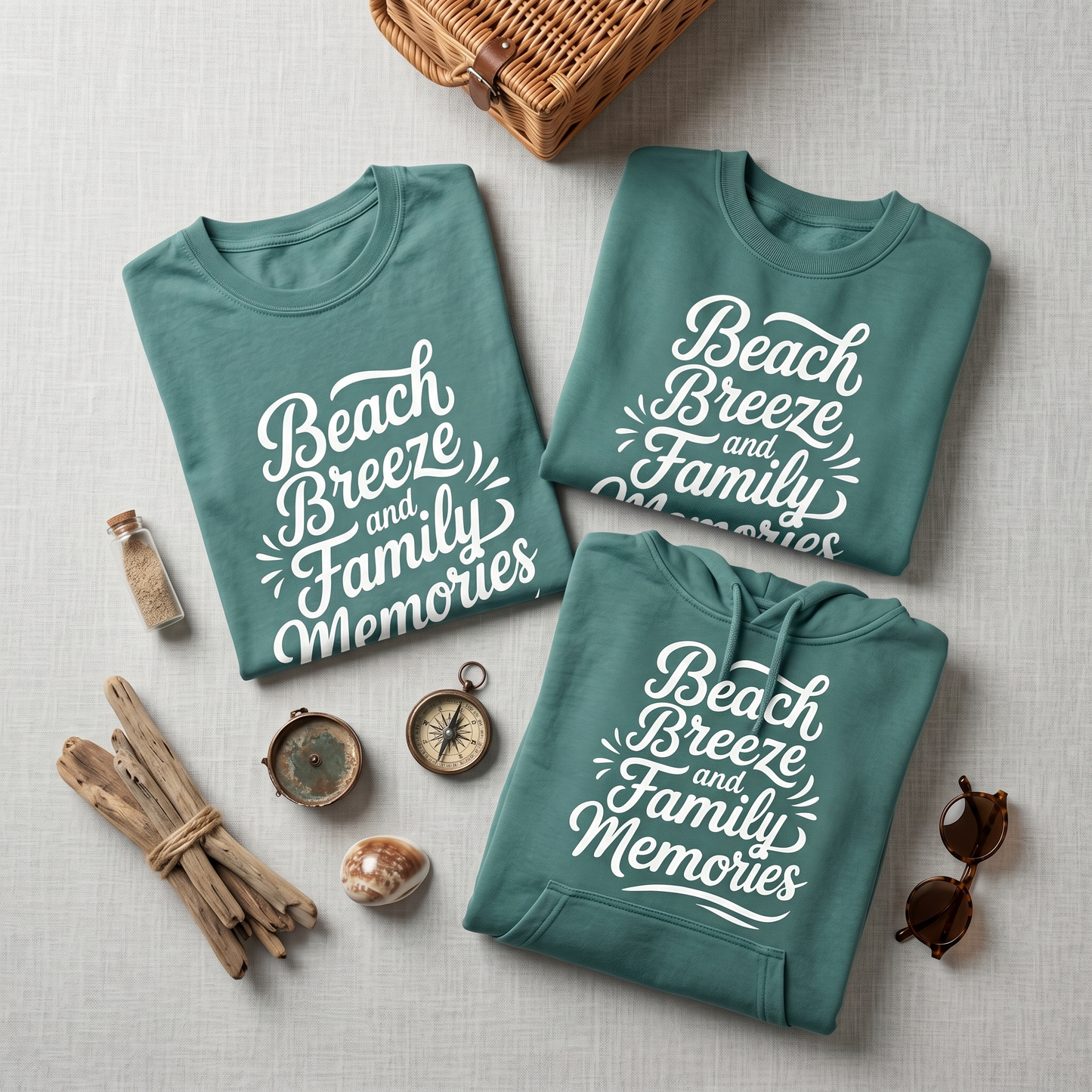 Custom Family Vacation Shirt | Beach Breeze and Family Memories | Matching Beach Hoodies | Personalized Summer Trip Sweatshirt