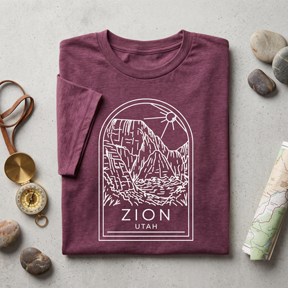 Custom Zion National Park Shirt, Vintage Zion Utah Sweatshirt, Minimalist Mountain Hoodie