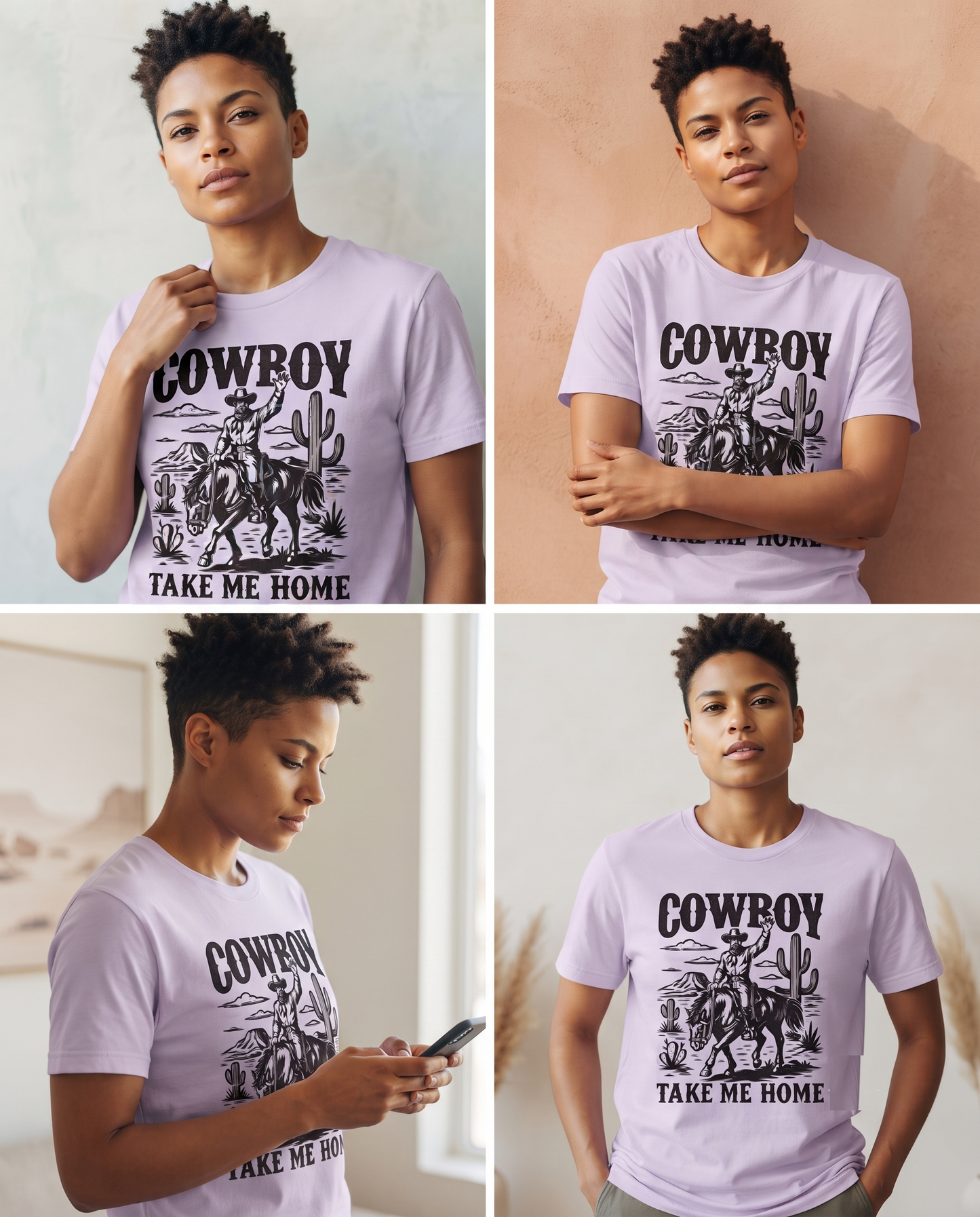 Cowboy Take Me Home T-Shirt, Retro Western Desert Graphic Tee