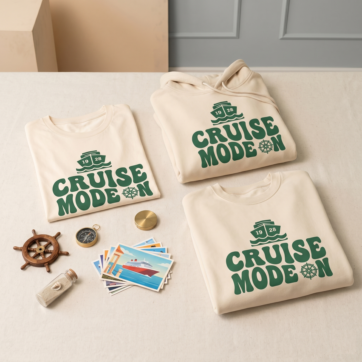 Custom Cruise Mode On Shirt, Matching Family Cruise Hoodie, Personalized Group Vacation Sweatshirt, Ship Life Tee, Nautical Trip Gift