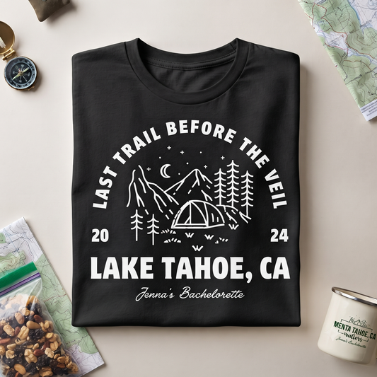 Custom Last Trail Before The Veil Shirt, Mountain Bachelorette Party Sweatshirt, Camping Bachelorette Hoodie