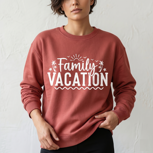 Custom Family Vacation Shirts 2026, Matching Tropical Beach Trip Hoodie, Personalized Family Reunion Sweatshirt, Summer Vacation Crewneck