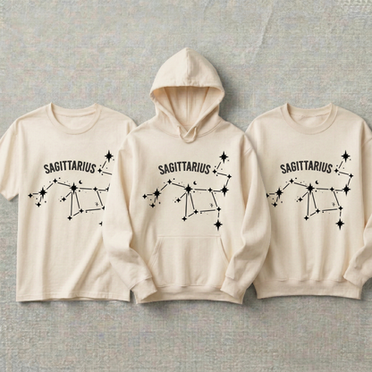 Custom Sagittarius Zodiac Hoodie and Sweatshirt, Sagittarius Constellation Shirt, Star Map Astrology, Personalized Sagittarius Hoodie