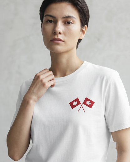 Custom Crossed Canada Flags Shirt, Hoodie, Sweatshirt, Canadian Souvenir Apparel