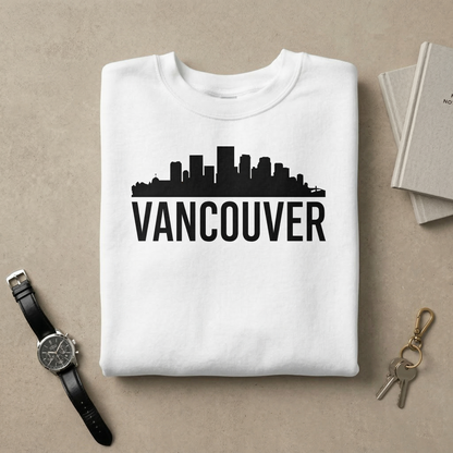 Vancouver Sweatshirt | Vancouver Skyline Crewneck | Minimalist Cityscape Sweater | British Columbia Souvenir | Hometown Pride Travel Gift