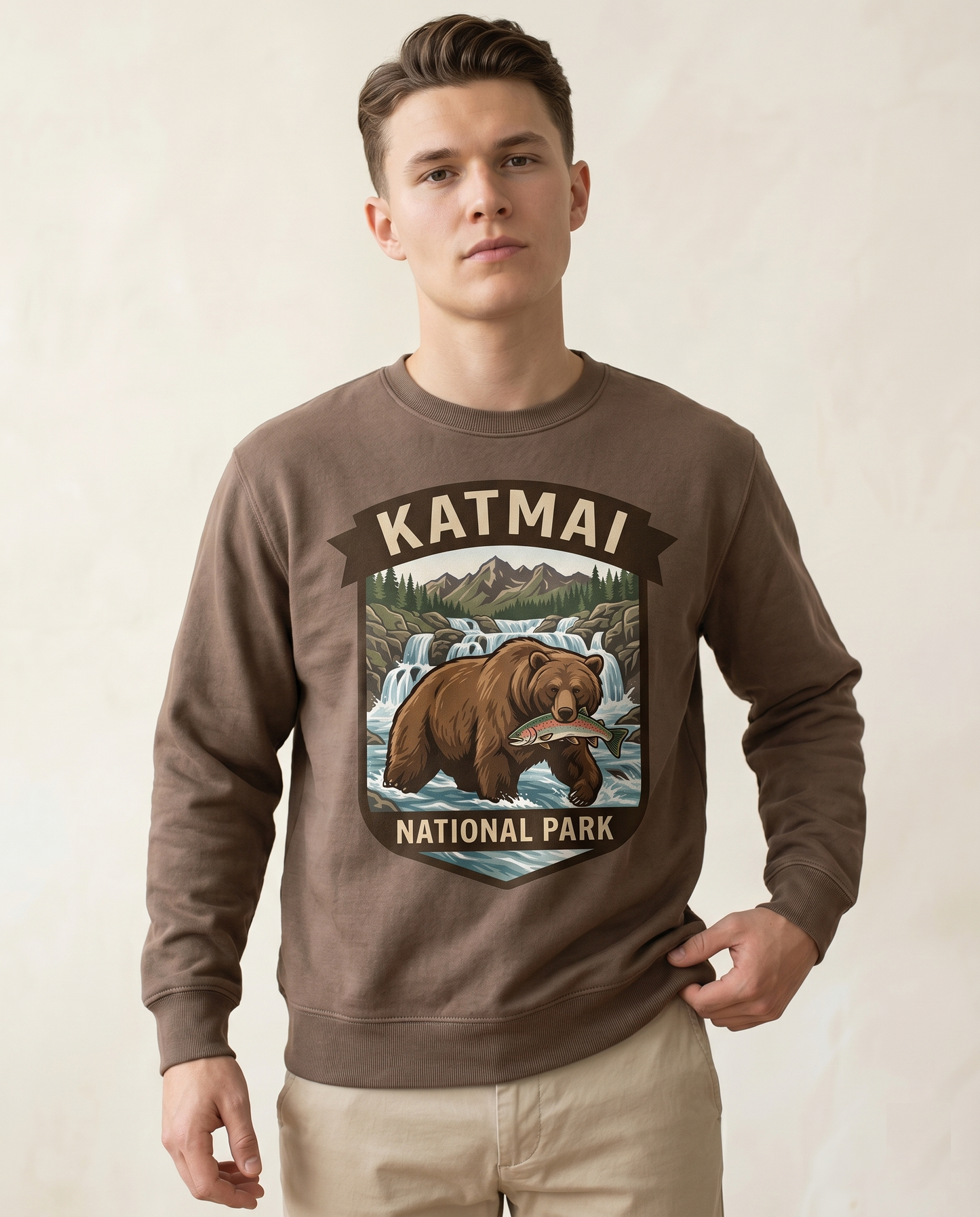 Katmai National Park Brown Bear Shirt, Alaska Bear Hoodie, Vintage Grizzly Bear Sweatshirt, Custom National Park Gift, Retro Nature Apparel