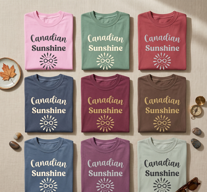 Custom Canadian Sunshine T-Shirt | Personalized Canada Summer Tee, Custom Text Travel Shirt, Cute Sun Graphic Unisex Short Sleeve Top