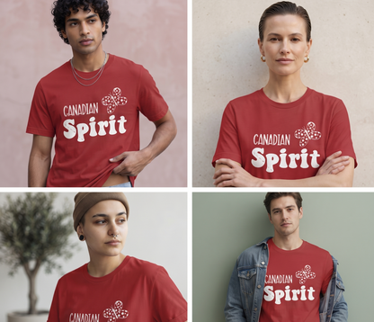 Retro Canadian Spirit Butterfly T-Shirt, Customizable Canada Apparel
