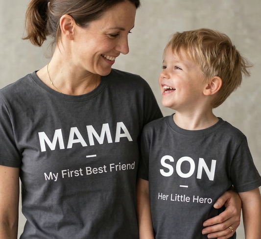 Mama & Son Matching Shirts – My First Best Friend / Her Little Hero – Mom and Son Matching T-Shirts – Mother Son Outfit – Cute Family Matching Gift