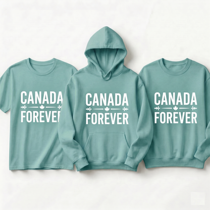 Custom Canada Forever T-Shirt | Personalized Canadian Pride Tee, Custom Name Canada Shirt, Retro Maple Leaf Fleur-de-lis Unisex Graphic Top