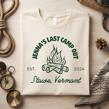 Custom Camp Bachelorette Shirt, Campfire Last Trail Sweatshirt, Outdoor Camping Girls Trip Hoodie